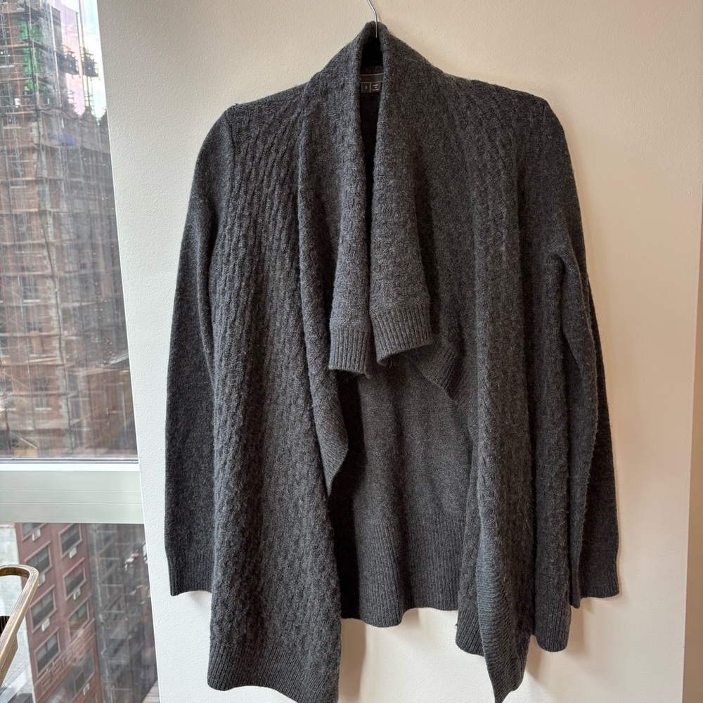 Vince Gray Wool and Cashmere Knit Cardigan